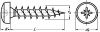 Cross recessed pan head chipboard screw - stainless steel a2 inox a2 (Schema)