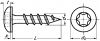 Six lobes wood screw for strap hinges - stainless steel a2 inox a2 (Schema)