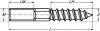 Dowel screws withwood and metric thread - stainless steel a2 inox a2 (Schema)