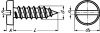 Slotted pan head tapping screw - stainless steel a2 - din 7971 - iso 1481 inox a2 - din 7971 - iso 1481 (Schema)