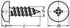 Cross recessed pan head tapping screw - stainless steel a2 - din 7981 - iso 7049 inox a2 - din 7981 - iso 7049 (Schema)