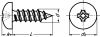 Phillips cross recessed pan head tapping screw - stainless steel a2 - din 7981 - iso 7049 inox a2 - din 7981 - iso 7049 (Schema)