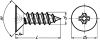 Phillips cross recessed countersunk head self tapping screw - stainless steel a2 - din 7982 - iso 7050 inox a2 - din 7982 - iso 7050 (Schema)
