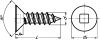 Square recessed countersunk head self tapping screw - stainless steel a2 - din 7982 inox a2 - din 7982 (Schema)