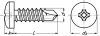 Self drilling screw pan head phillips recess - stainless steel a2 - din 7504 m inox a2 - din 7504 m (Schema)