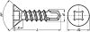 Self drilling square recessed countersunk head screw - stainless steel a2 - din 7504 o inox a2 - din 7504 o (Schema)