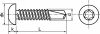 Countersunk chipboard screw with six lobes drive - stainless steel a2 - din 7504 m inox a2 - din 7504 m (Schema)