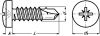 Self drilling screw pan head pozidriv recess - stainless steel aisi 410 - din 7504 m aisi 410 - din 7504 m (Schema)