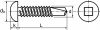 Vis autoperceuse tête cylindrique empreinte carrée pour acier (aspect argent) aisi 410 - din 7504 m (Schéma)