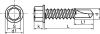 Hexagon head with flange self-drilling screw point 3- steel and stainless steel a2 inox a2 (Schema)