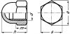 Hexagon domed cap nut - stainless steel a1 - nf e 27-453 inox a1 - nf e 27-453 (Schema)