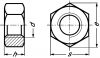 Ecrou hexagonal haut (hh) h = d inox a2 - iso 4033 - nfe 25-407 (Schéma)