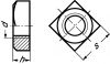 Thin square nut - stainless steel a2 - din 562 inox a2 - din 562 (Schema)