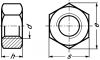 Ecrou hexagonal filetage métrique pas à gauche inox a2 - din 934 (Schéma)