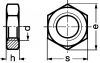 Hexagon thin nut metric fine pitch thread - stainless steel a2 - din 439 inox a2 - din 439 (Schema)