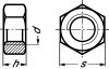 Ecrou hexagonal (hu) h = 0,8 d pour haute température (800° c) aisi 310 - din 934 - iso 4032 (Schéma)