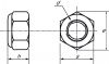 Ecrou frein hexagonal à bague métal inox a2 (Schéma)