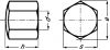 Ecrou hexagonal borgne bas selon din inox a2 - din 917 (Schéma)