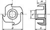 T-nut - stainless steel a2 inox a2 (Schema)