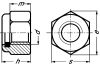 Ecrou frein hexagonal pas fin à bague nylon inox a2 - din 985 (Diagrama)