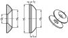 Rondelle cuvette avec embase polyamide blanc inox a1 (Diagrama)