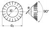 Serrated lock washer external teeth type 