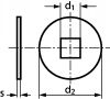 Rondelle pour construction bois forme v inox a2 - din 440 v (Diagrama)