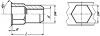 Ecrou à sertir corps hexagonal tête fine affleurante inox a2 (Diagrama)