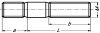 Stud - stainless steel a2 - din 938 inox a2 - din 938 (Schema)