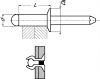 Rivet tête fraisée, tout inox inox a2 - iso 15984 (Schéma)