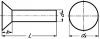 Rivet plein tête fraisée inox a2 - din 661 (Diagrama)