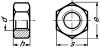 Ecrou hexagonal unc inox a2 (Schéma)