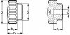Bouton molete taraudage borgne - inox a2 (Diagrama)