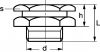 Graisseur hydraulique tete plate 6 pans - inox 303 (Schéma)