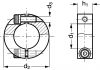 Bague d'arret fendue double - inox a1 (Schéma)