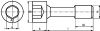 Vis a tete cylindrique six pans creux imperdable avec rondelle - inox a2 (Schéma)