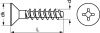 Phillips cross recessed countersunk head screw for thermoplastics - stainless steel (Schema)