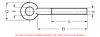 Eye bolt for turnbuckle - stainless steel a2 (Schema)