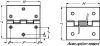 Square hinge rolled knuckle - stainless steel 304 inox 304 (Schema)