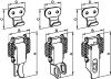 Fermeture à levier à ressort (option cadenassable ou autobloquante) inox 304 (Schéma)