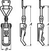 Adjustable catch with strike (option : padlock) - stainless steel 304 inox 304 (Schema)