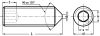 VIS SANS TETE SIX PANS CREUX BOUT CONIQUE - INOX A4 - ISO 4027 (DIN 914) - Schéma