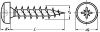 Pozidriv pan head chipboard screw - stainless steel a4 inox a4 (Schema)