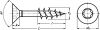 Vis à bois aggloméré à tête fraisée six lobes filetage partiel inox a4 (Diagrama)