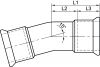 Coude 15° 1,5D Femelle / Femelle à sertir - Schéma