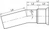 Coude 15° 1,5D Mâle / Femelle à sertir - Schéma