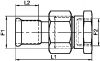 Raccord union Femelle à sertir / taraudage Gaz - Schéma