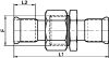 Raccord union Femelle / Femelle à sertir - Schéma