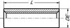 Cylindrical coupling nut - stainless steel a4 inox a4 (Schema)