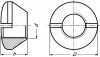 Raised countersunk slotted nut - stainless steel a4 inox a4 (Schema)